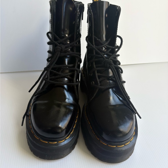 Dr. Martens Jadon Platform Leather Women's Boot - Black Polished Size 6 - Picture 14 of 16